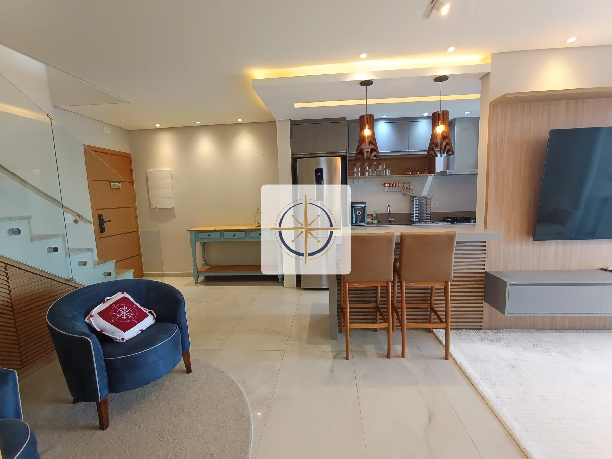Foto de Cobertura Duplex para aluguel no Sumaré, Caraguatatuba - 3 Quartos, Mobiliada e Vista Panorâmica